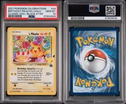 2021 POKEMON CELEBRATIONS CLASSIC COLL #24 BIRTHDAY PIKACHU-HOLO PSA 10 - Image 1