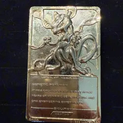 1999 Burger King Limited Edition Pokemon Trading Card 23K Gold Plated Mewtwo - Image 2