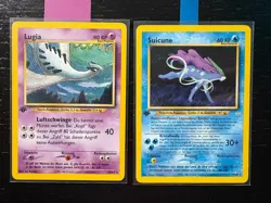 Vintage Pokemon TCG Lot- 1st Edition Neo Revelation Lugia & Suicune (GERMAN) - Image 1