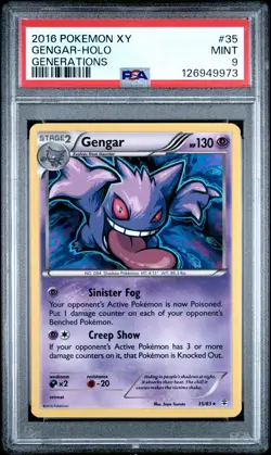 2016 POKEMON XY GENERATIONS #35 GENGAR-HOLO PSA 9 - Image 1