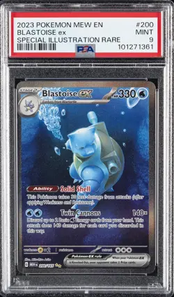 2023 POKEMON MEW EN-151 SPECIAL ILLUSTRATION RARE #200 BLASTOISE EX PSA 9 - Image 1