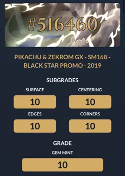 Pikachu & Zekrom GX SM168 - Pokemon TCG - Black Star Promo - ✨ ACE PERFECT 10 ✨ - Image 3