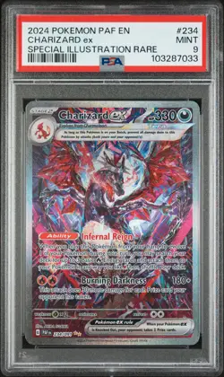 2024 POKEMON PAF EN-PALDEAN FATES SPECIAL ILLUSTRATION RARE CHARIZARD EX PSA 9 - Image 1