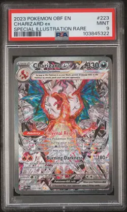 2023 POKEMON OBF EN-OBSIDIAN FLAMES SPECIAL ILLUSTRATION RARE CHARIZARD EX PSA 9 - Image 1