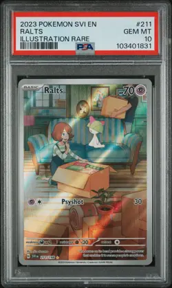 2023 POKEMON SVI EN-SCARLET & VIOLET ILLUSTRATION RARE #211 RALTS PSA 10 - Image 1