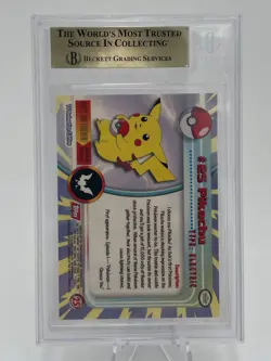 1999 TOPPS POKEMON T.V. Series Pikachu #25 Red Label BGS 9.5 Gem Mint - Image 2