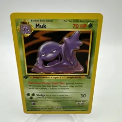 Muk 1st Edition Rare Pokemon Card Fossil Set 28/62 - LP Vintage 1999 TCG - Image 1
