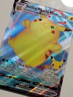 HOLO Surfing Pikachu VMAX 009/025 NM / M - Pokemon 25th Celebrations Card - Image 3