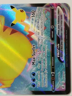 HOLO Surfing Pikachu VMAX 009/025 NM / M - Pokemon 25th Celebrations Card - Image 4