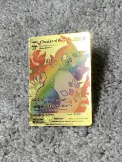 Pokemon Unique Charizard VMax HP330 Hi-Gloss Gold Foil Fan Art Card LP - Image 4
