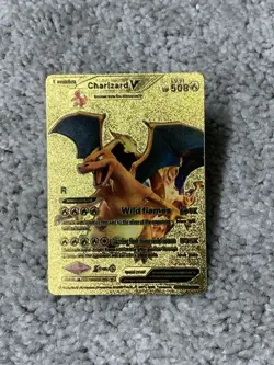 Pokemon Evolution Charizard V HP508 Wild Flames Gold Foil Fan Art Card NM+ - Image 1