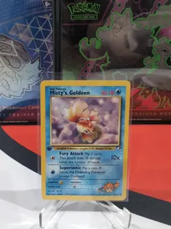 Misty's Goldeen 85/132 2000 Gym Heroes Pokemon Card Vintage WOTC Common - Nm - Image 1