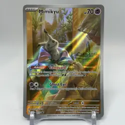 Pokemon TCG Paldean Fates Mimikyu Black Star Promo Full Art Holo Card SVP 075 - Image 1