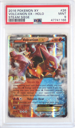 2016 Pokemon XY Steam Siege # 26 Volcanion EX PSA 9 Card MINT! Trusted Seller! - Image 1