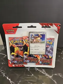 Pokemon TCG Destined Rivals Kangaskhan 3 Triple Blister Pack - Image 1