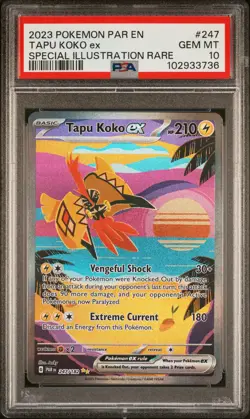 2023 POKEMON PAR EN-PARADOX RIFT SPECIAL ILLUSTRATION RARE TAPU KOKO EX PSA 10 - Image 1