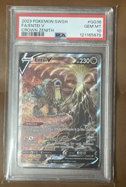 2023 Pokemon Crown Zenith Entei V GG36/GG70 PSA 10 GEM MT - Image 1