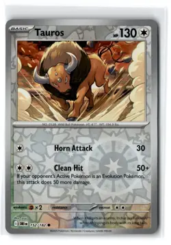 2025 Scarlet & Violet Series - Destined Rivals Tauros #152 Common Reverse Holo - Image 1