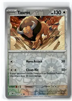 2025 Scarlet & Violet Series - Destined Rivals Tauros #152 Common Reverse Holo - Image 1