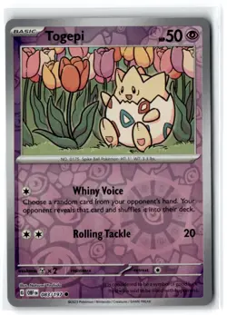 2023 Scarlet & Violet Series - Obsidian Flames Togepi #83 Common Reverse Holo - Image 1