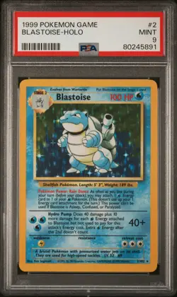 1999 POKEMON BASE SET UNLIMITED #2 BLASTOISE-HOLO PSA 9 - Image 1
