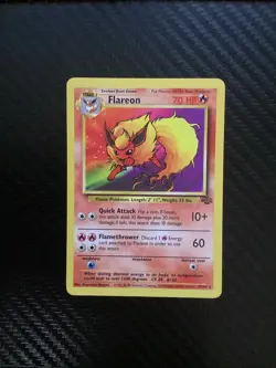 Pokemon TCG Flareon 19/64 Jungle Set Non Holo Rare Unlimited 1999 WOTC LP - Image 1