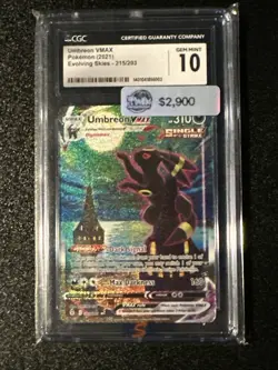 UMBREON VMAX CGC 10 Alt Art Pokemon Evolving Skies 215 Moonbreon GEM MINT Secret - Image 1