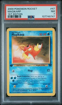 2000 POKEMON ROCKET 1ST ED #47 MAGIKARP PSA 7 - Image 1