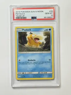 2019 Pokemon Sun & Moon #26 PSYDUCK Team Up PSA 10 ** RO6631 - Image 1