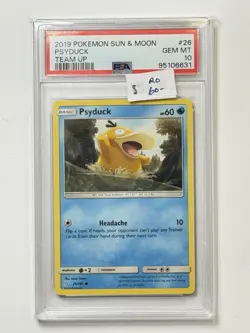 2019 Pokemon Sun & Moon #26 PSYDUCK Team Up PSA 10 ** RO6631 - Image 3