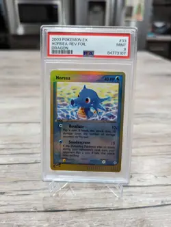 2003 Pokemon EX Dragon Horsea Reverse Holo Foil 33/97 PSA 9 Mint E Reader - Image 1