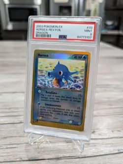 2003 Pokemon EX Dragon Horsea Reverse Holo Foil 33/97 PSA 9 Mint E Reader - Image 2