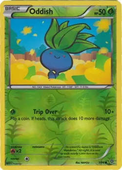 Pokemon - Oddish - 1/98 - Common - Reverse Holo - XY - Ancient Origins - NM - Image 1