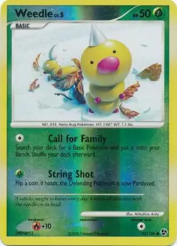 Pokemon - Weedle - 93/106 - Common - Reverse Holo - Great Encounters - NM - Image 1