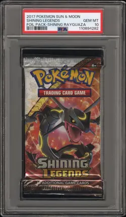 2017 Pokemon S&M Shining Legends Booster Pack Rayquaza Art PSA 10 Gem Mint - Image 1