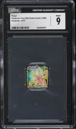 1998 Pokemon Japanese Nintendo Final GB Pocket Cards Pinsir #127 CGC 9 MINT - Image 1