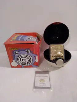 POKEMON LIMITED EDITION 23K GOLD PLATED TRADING CARD POLLIWHIRL - Image 1