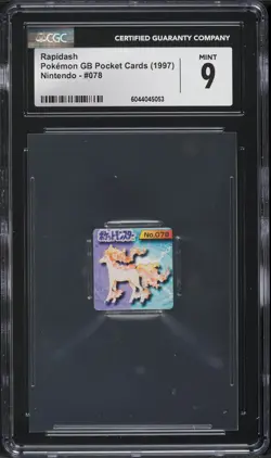 1997 Pokemon Japanese Nintendo GB Pocket Cards Rapidash #078 CGC 9 MINT - Image 1