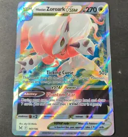Pokemon Lost Origin Hisuian Zoroark VSTAR Ultra Rare Card 147/196 NM - Image 1