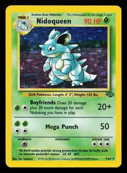 Nidoqueen 7/64 Holo Rare Jungle Pokemon Card - Image 1
