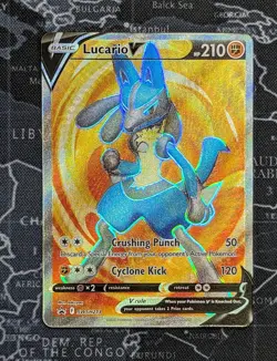 Lucario V Full Art Black Star Promo SWSH213 Pokemon Card TCG Near Mint+ - Image 1