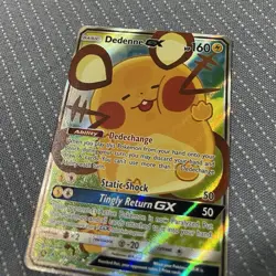 Pokemon TCG Dedenne GX Unbroken Bonds Holo Card 195/214 Full Art Ultra Rare - Image 3