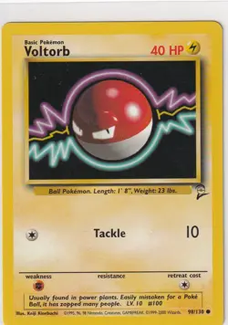 Pokemon Karte Trading Card Game Basis Set 2 Nr. 98/130 Voltorb englisch - Image 1