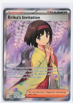 Erika’s Invitation 196/165 Pokemon TCG S&V 151 Full Art Ultra Rare NEAR MINT - Image 1