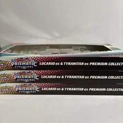 Pokemon Prismatic Evolutions Lucario EX & Tyranitar EX Collection - Lot of 3 - Image 2