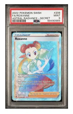 Pokemon Astral Radiance #206 ROXANNE - Secret Rare - Full Art - PSA 9 - Image 1