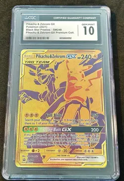 Pikachu & Zekrom GX SM248 -Black Star Promo- Pokemon Premium Collection - CGC 10 - Image 1