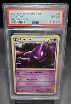 2010 Pokemon HG & SS Triumphant Haunter #35 PSA 8 - Image 1