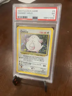 1999 POKEMON BASE SET UNLIMITED #3 CHANSEY-HOLO PSA 5 - Image 1