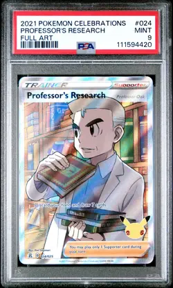 2021 POKEMON CELEBRATIONS #024 FULL ART/PROFESSOR'S RESEARCH PSA 9 - Image 1